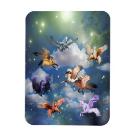 Imán El colorido Pegasus Volando Caballos es el mito re