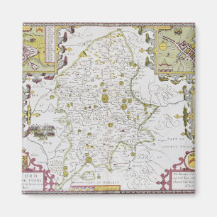 Imán El condado de Stafford y ciudad, grabados por