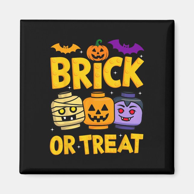 Imán El Constructor Maestro De Halloween De Ladrillo O  (Frente)