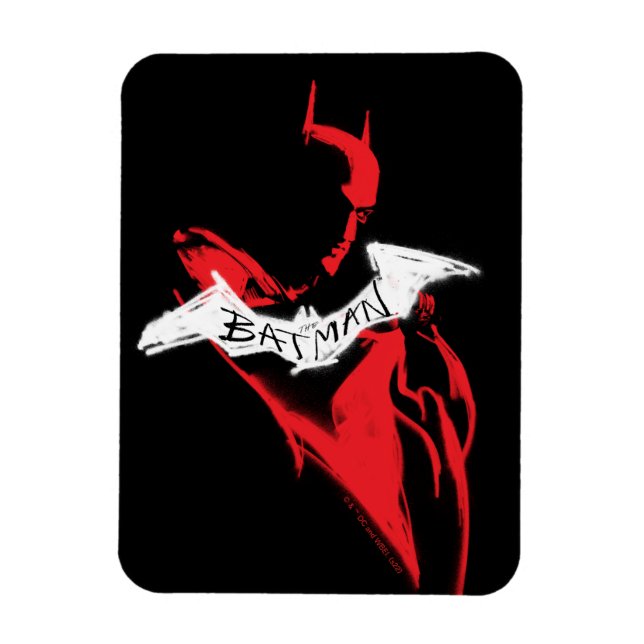 Imán El contorno de la pintura con aerosol de Batman (Vertical)