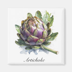 Imán El Corazón del Jardín: Artichoke en acuarela