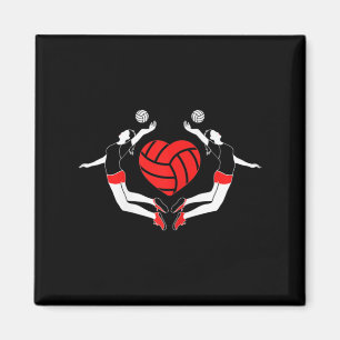 Imán El corazón del voleibol de los jugadores ardientes