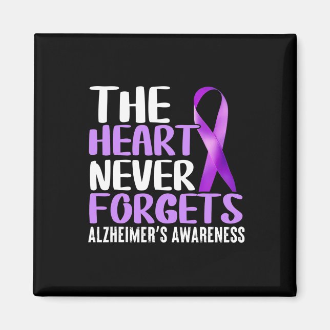 Imán El corazón nunca olvida la conciencia de Alzheimer (Frente)