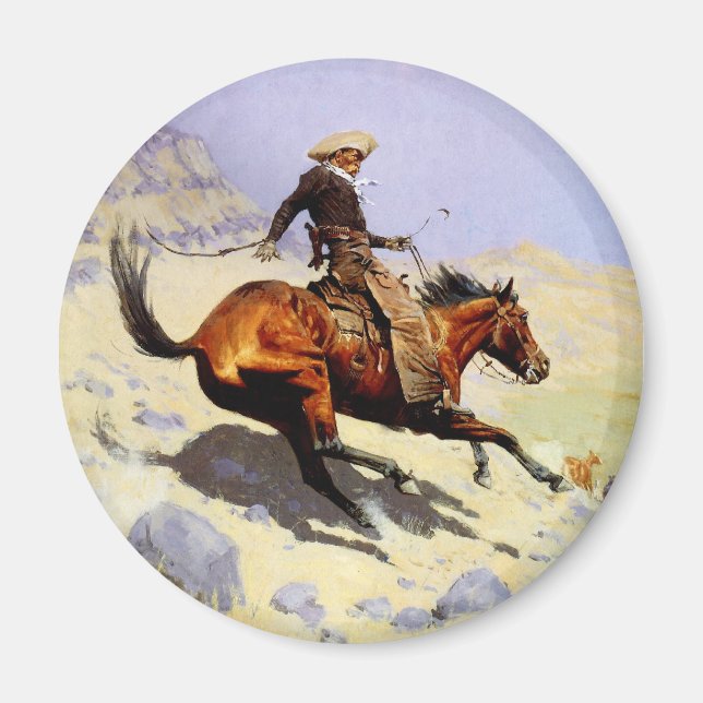 Imán El Cowboy de Remington, militar de caballería de é (Frente)
