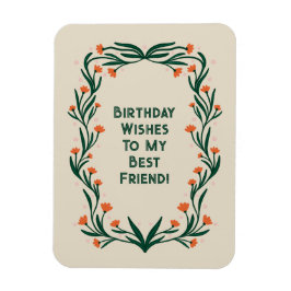 Imán El cumpleaños desea un marco floral elegante