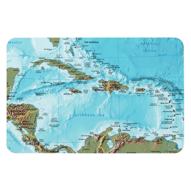 Imán El del Caribe (mapa) (Horizontal)