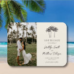 Imán El destino Minimalista del árbol de palmas Guardar<br><div class="desc">Boda de destino Minimalista de marfil de árbol de palmera Guardar el imán de fecha. Celebra tu día especial con este elegante y hermoso diseño de invitación a la boda para embellecer tu ocasión especial. Todos los textos están preorganizados para que puedas personalizarlos fácil y rápidamente con tus propios detalles....</div>