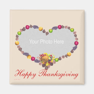 Imán El día de gracias Cornucopia Heart (fotograma)