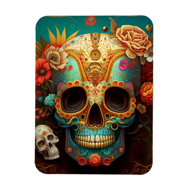 Imán El Día De La Calavera Del Azúcar (Vertical)