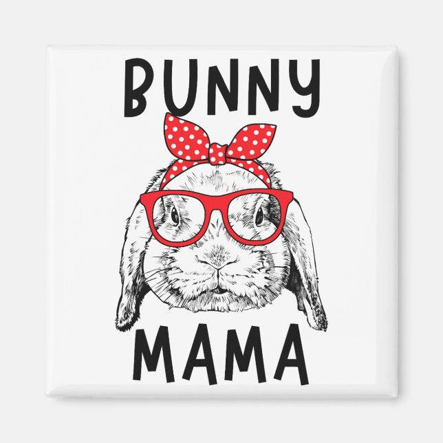 Imán El día de la madre de mamá, conejo de mamá (Frente)