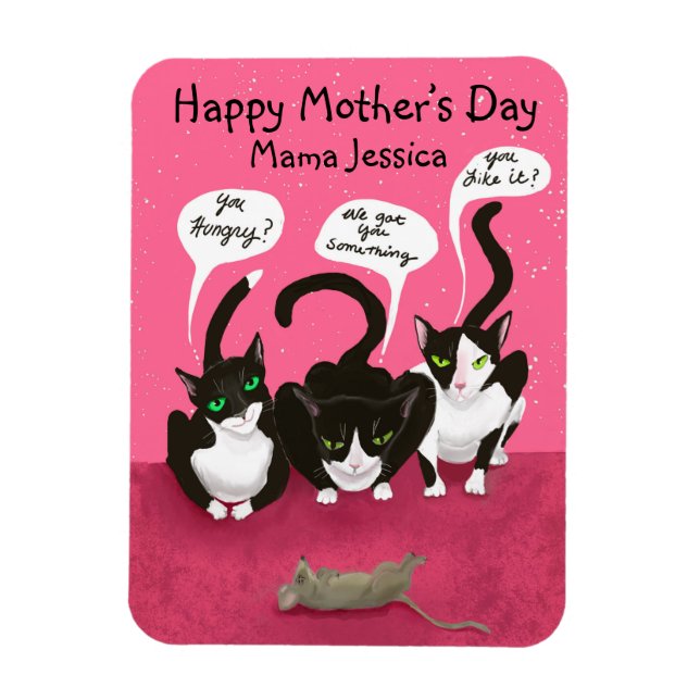 Imán El Día de la Madre Divertido de los Gatos Personal (Vertical)