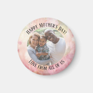 Imán El Día de la Madre Pastel de color de agua verde r