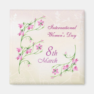Imán El día de las mujeres internacionales, flores