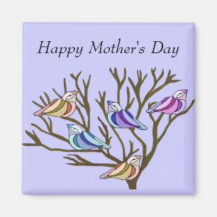 Imán El día de madre hermoso de los pájaros