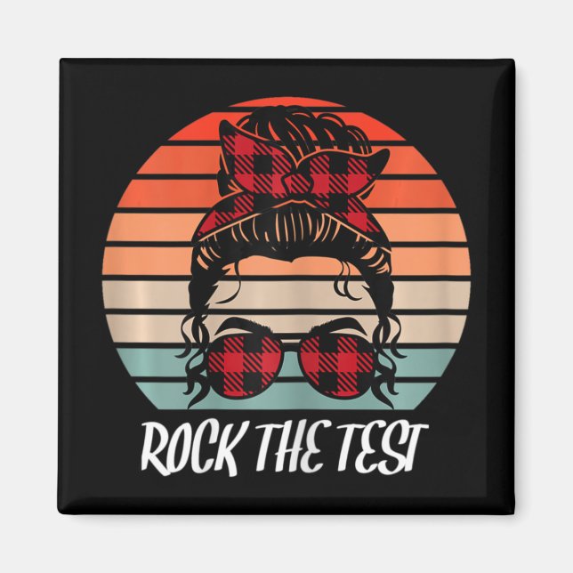 Imán El día de prueba divertida Rock the Test Sunset Te (Frente)