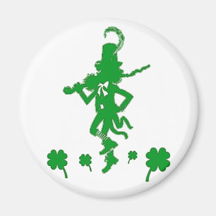 Imán El Día de San Patricio Leprechaun Shamrock Magnet