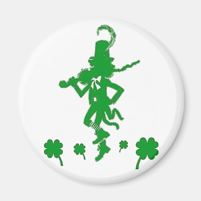 Imán El Día de San Patricio Leprechaun Shamrock Magnet (Frente)