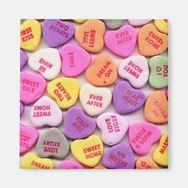 Imán El día de San Valentín Candy Hearts (Frente)