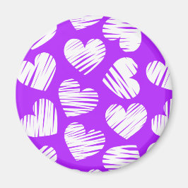 Imán El día de San Valentín cardíaco morado blanco dood