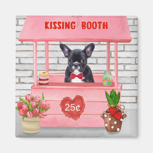 Imán El día de San Valentín de Bulldog francés besando 
