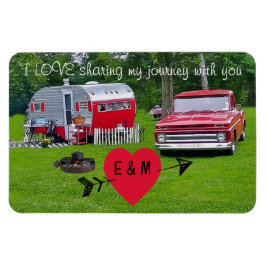 Imán El día de San Valentín de camionetas y remolque de