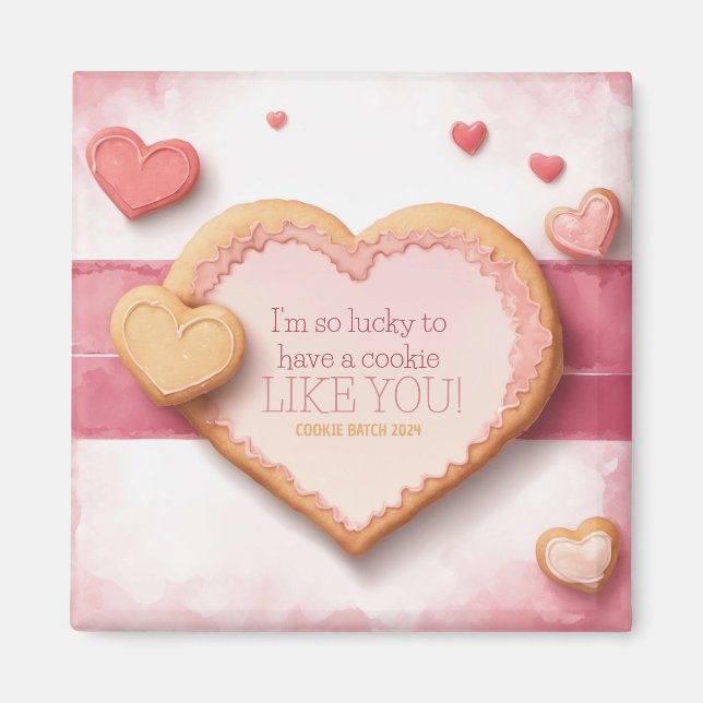 Imán El día de San Valentín de cookies personalizable (Frente)
