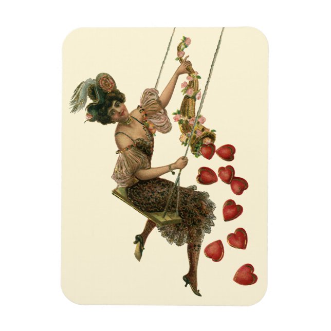 Imán El día de San Valentín de época, dama victoriana e (Vertical)
