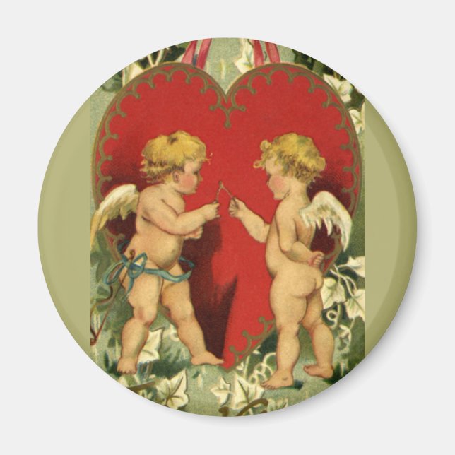 Imán El día de San Valentín de la época, Cherubs hace u (Frente)