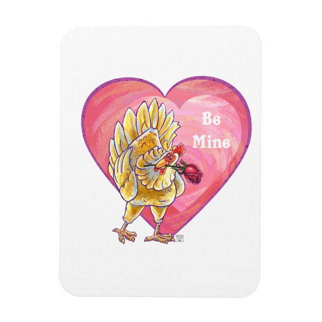 Imán El día de San Valentín de pollo (Vertical)
