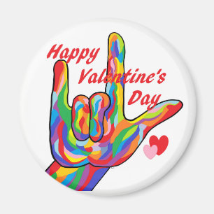 Imán El día de San Valentín del ASL te amo