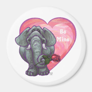 Imán El día de San Valentín del elefante