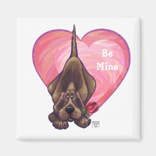 Imán El día de San Valentín del perro de caza