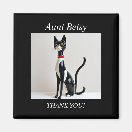 Imán EL DÍA DE SAN VALENTÍN Mid Century Cat, editable