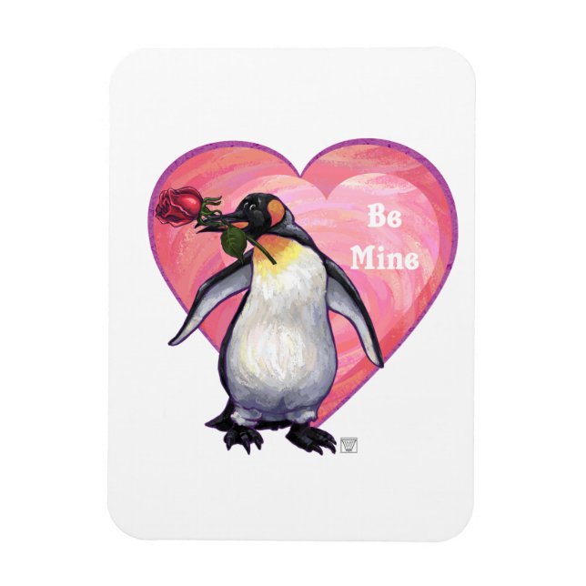 Imán El día de San Valentín Penguin (Vertical)