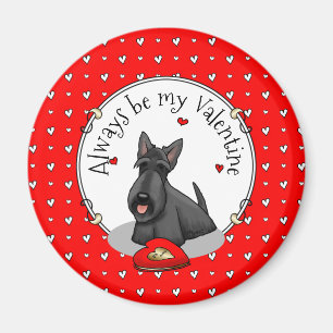 Imán El día de San Valentín (rojo) Scottie Dog (negro) 
