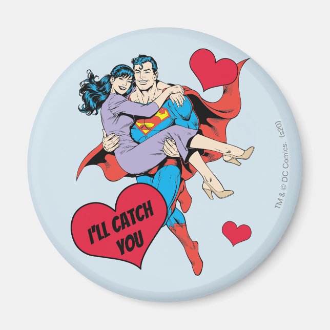 Imán El día de San Valentín Superman | Te atraparé (Frente)