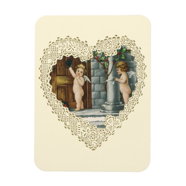 Imán El día de San Valentín victoriano, ángeles de époc (Vertical)