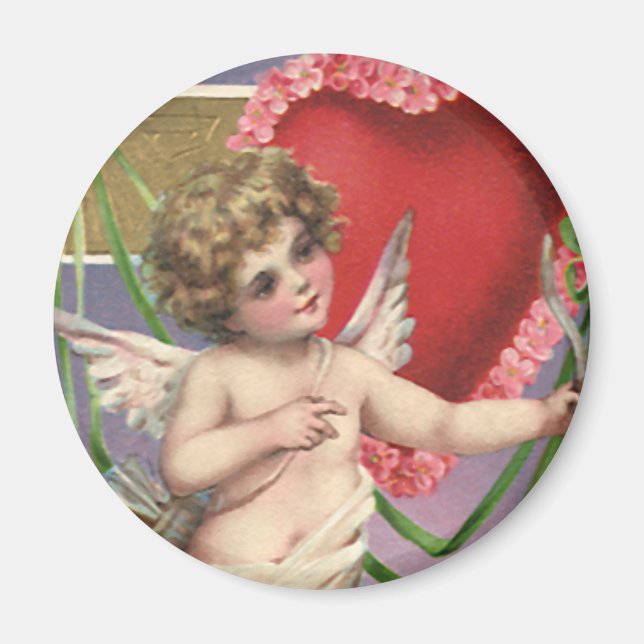 Imán El día de San Valentín victoriano de época cupido  (Frente)