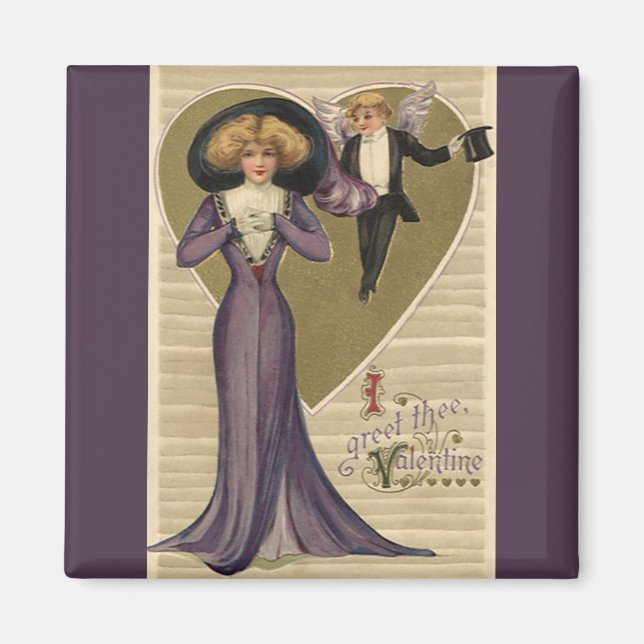 Imán El día de San Valentín victoriano de época, dama d (Frente)