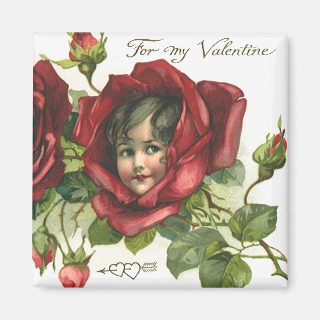 Imán El día de San Valentín victoriano de época, rostro (Frente)