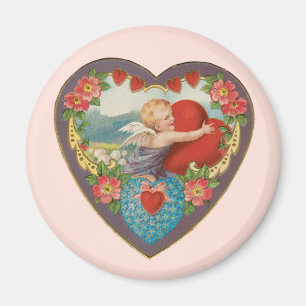 Imán El día de San Valentín victoriano vintage Cherub H