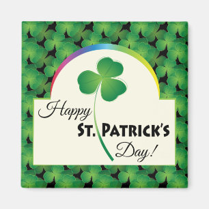 Imán El día de St Patrick feliz con el trébol