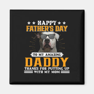 Imán El Día del Padre Bulldog Estadounidense Perro Rega