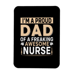 Imán El Día del Padre Orgulloso Papá de una Enfermera
