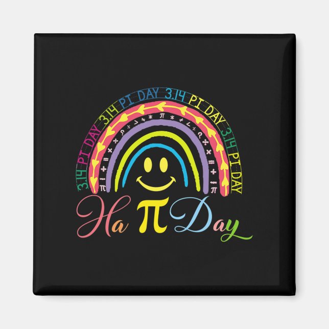 Imán El Día Del Pi Número De Matemáticas Arcoiris Feliz (Frente)