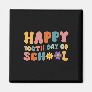 Imán El Día Del Profesor Retro Groovy Feliz 100 Día