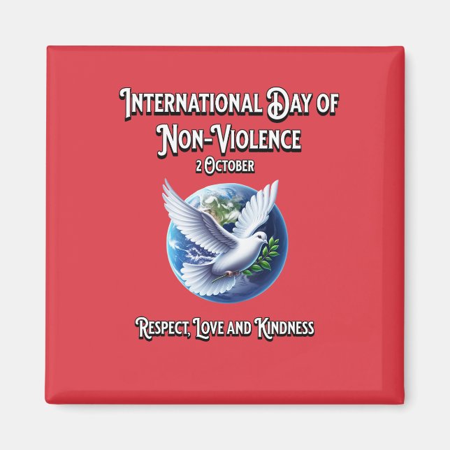 Imán El Día Internacional de la No Violencia. Respeto (Frente)