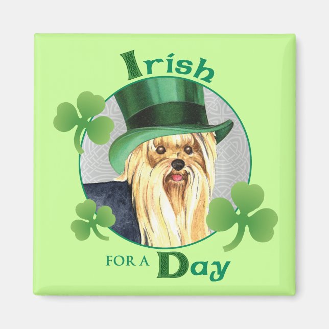 Imán El día Yorkie de St Patrick (Frente)