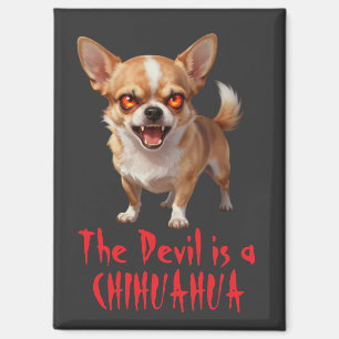 Imán El diablo es un Chihuahua - Ojos divertidos, aterr
