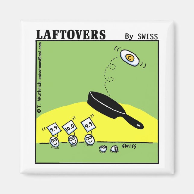 Imán El dibujo animado divertido del gimnasta Eggs (Frente)